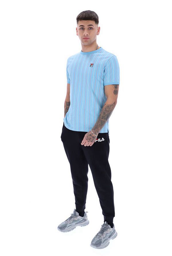 Camisetas Manga Corta Fila Hombre Azules / Multicolor - Mica Striped - España 315479JNX